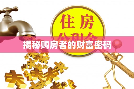 南票揭秘购房者的财富密码