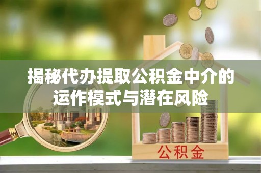 南票揭秘代办提取公积金中介的运作模式与潜在风险